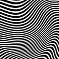 Optical art abstract background wave design black and white.Abstract pattern of wavy stripes or rippled 3D relief. Royalty Free Stock Photo