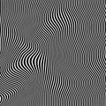 Optical art abstract background wave design black and white.Abstract pattern of wavy stripes or rippled 3D relief. Royalty Free Stock Photo