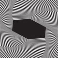 Optical art background. Optical illusion frame with empty space. Modern geometric vector pattern. Royalty Free Stock Photo