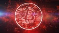 Amazing Bitcoin in Red Background