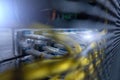 Optical cable close up. Big Optical server. Royalty Free Stock Photo