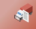Optical Character Recognition OCR technology to check the car speed and license plate number on the street