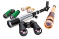 Optical devices. Opera glasses, binoculars, spyglass, Royalty Free Stock Photo