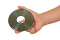 Optical disk in hand Royalty Free Stock Photo