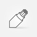 Optical fiber breakout cable vector outline icon Royalty Free Stock Photo
