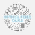 Optical Fiber Cable circular vector outline illustration Royalty Free Stock Photo