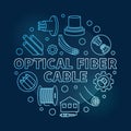 Optical Fiber Cable round blue vector linear illustration Royalty Free Stock Photo