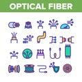 Optical Fiber Color Elements Icons Set Vector Royalty Free Stock Photo