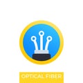 Optical fiber icon, vector logo design Royalty Free Stock Photo