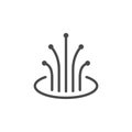 Optical fiber line outline icon