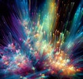 Abstract view of multicolored fiber optics