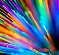 Abstract view of multicolored fiber optics