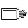 Optical fiber port icon, outline style
