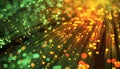Optical fiber strands, binary code and circuit board, multiple exposure Royalty Free Stock Photo