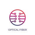 Optical fiber vector logo on white Royalty Free Stock Photo