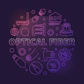 Optical Fiber vector round colorful outline illustration Royalty Free Stock Photo