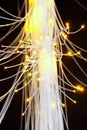 Optical fibers with yellow light Royalty Free Stock Photo