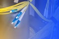 Optical fibre plugs Royalty Free Stock Photo