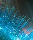 optical fibres dinamic flying from deep Royalty Free Stock Photo
