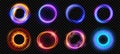 Optical halo flares with neon light vector effect Royalty Free Stock Photo