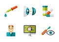 Optical Icons, Ophthalmology set, Vector Royalty Free Stock Photo