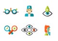 Optical Icons, Ophthalmology set, Vector Royalty Free Stock Photo