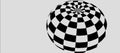 Optical illusion. Abstract 3d black and white background. Checkerboard ball Royalty Free Stock Photo