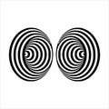 Optical illusion black and white circles cone on white background Royalty Free Stock Photo