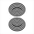 Optical illusion black and white circles cone on white background Royalty Free Stock Photo