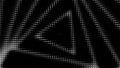 Optical illusion of black and white triangles getting bigger, seamless loop. Animation. Monochrome tunnel of many flying