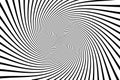 Optical illusion black and white twisted abstract background.