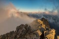 Optical illusion, brocken spectre, unique phenomenon in High Tatras