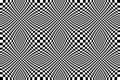 Optical illusion checkered  abstract seamless background, black and white pattern, chess board tiles with psychedelic Royalty Free Stock Photo