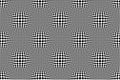 Optical illusion checkered vector abstract seamless background, black and white pattern, chess board tiles with psychedelic Royalty Free Stock Photo