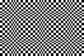 Optical illusion checkered vector abstract seamless background, black and white pattern, chess board tiles with psychedelic Royalty Free Stock Photo