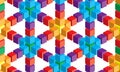 Optical illusion, colorful abstract vector cube and squares background