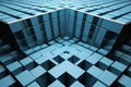 optical illusion of a cube within a cube, with each being of different size Royalty Free Stock Photo