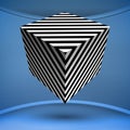 Optical illusion cube vector. Abstract vector illustration. Royalty Free Stock Photo