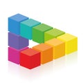 Optical Illusion Cubes Colorful Impossible Figure