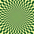 Optical illusion effect with green and yellow circles Royalty Free Stock Photo