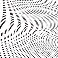 Optical illusion, moire background, abstract lined monochrome vector tiling. Unusual geometric pattern with visual effects. Royalty Free Stock Photo