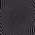 Optical illusion, moire vector background, abstract lined monochrome tiling. Unusual geometric pattern with visual effects. Royalty Free Stock Photo
