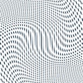 Optical illusion, moire vector background, abstract lined monochrome tiling. Unusual geometric pattern with visual effects. Royalty Free Stock Photo