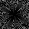 Optical illusion, moire vector background, abstract lined monochrome tiling. Unusual geometric pattern with visual effects. Royalty Free Stock Photo