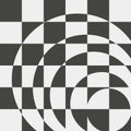 Optical illusion. Mosaic abstract colorless pattern