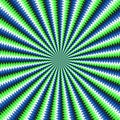 Optical illusion with motion effect vector background. Wavy stripes move around center
