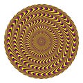 Optical illusion patterned circle of moving striped rings. Round pattern for motion background design