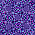 Optical illusion seamless pattern. Rotating Circles background