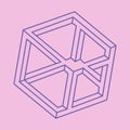 Optical illusion shapes, unreal geometric objects vector. Modern Logo. Impossible figures. Sacred geometry. Optical art pattern.
