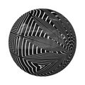 Optical Illusion Sphere. 3d Sphere. Abstract background. b&w 3d ball. Stripes. Ball